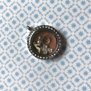 Silver and CZ Origami Owl locket